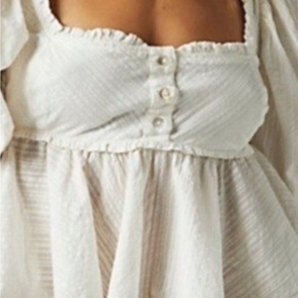 FREE. PEOPLE. Elegant White Ruffled Women's Top size XS - Picture 2 of 10